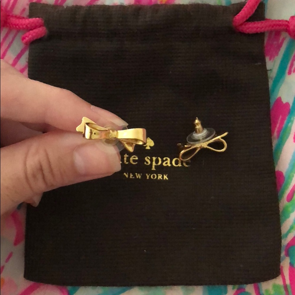 Kate Spade ♠️ Bow, gold colored earrings